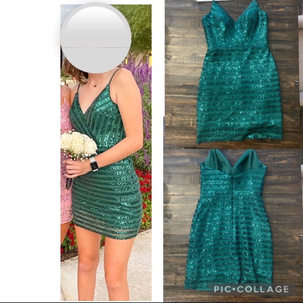 Emerald Green Mini Dress! Size 4. Worn once. Excellent condition!